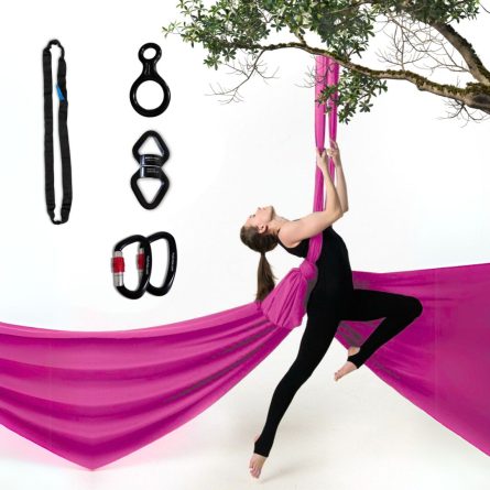 Aerial Silks MOBILE KIT - 8 m length (2x carabinier + 1x swivel + round sling 1m + figure 8)