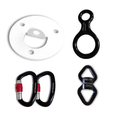 Aerial FULL SUSPENSION SET for Silks/Lyra/Flying pole (2x carabinier + 1x swivel + ceiling mount + figure 8)